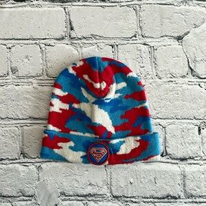 Baby Gap + Junk Food, kids Superman winter hat, red, white & blue, small/medium